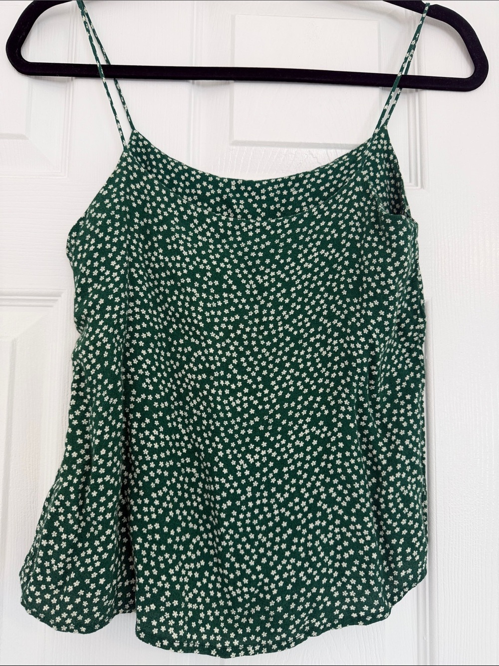 Reformation Green Floral Spaghetti Strap Tank Top